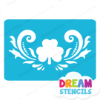 Picture of Three-Leaf Clover (Shamrock) with Swirls  - Vinyl Stencil - 256