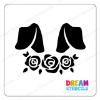 Picture of Bunny Ears with Flowers - Vinyl Stencil - 269