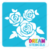 Picture of Three Roses with Leaves - Vinyl Stencil - 270