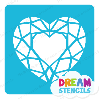 Picture of Geometric Heart - Vinyl Stencil - 271