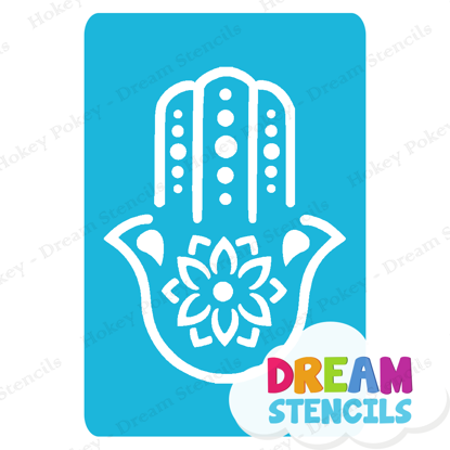 Picture of Hamsa Hand Flower - Vinyl Stencil - 263