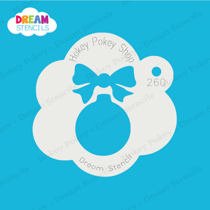 Picture of Christmas Ornament with Bow - Mylar Stencil - 260