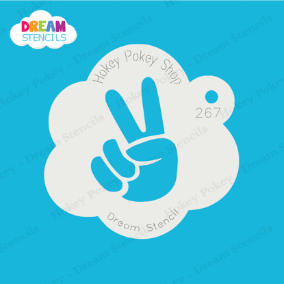 Picture of Finger Peace Sign - Mylar Stencil - 267