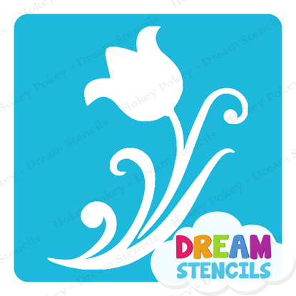 Picture of Tulip with Swirls - Vinyl Stencil - 309