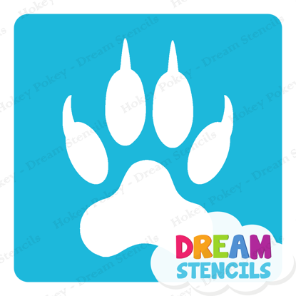 Picture of Paw Print with Claws - Vinyl Stencil - 325