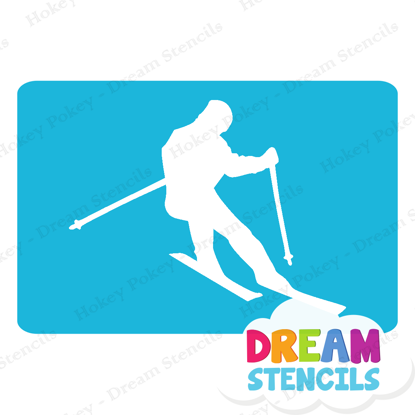 Picture of Mountain skiing - Vinyl Stencil - 344